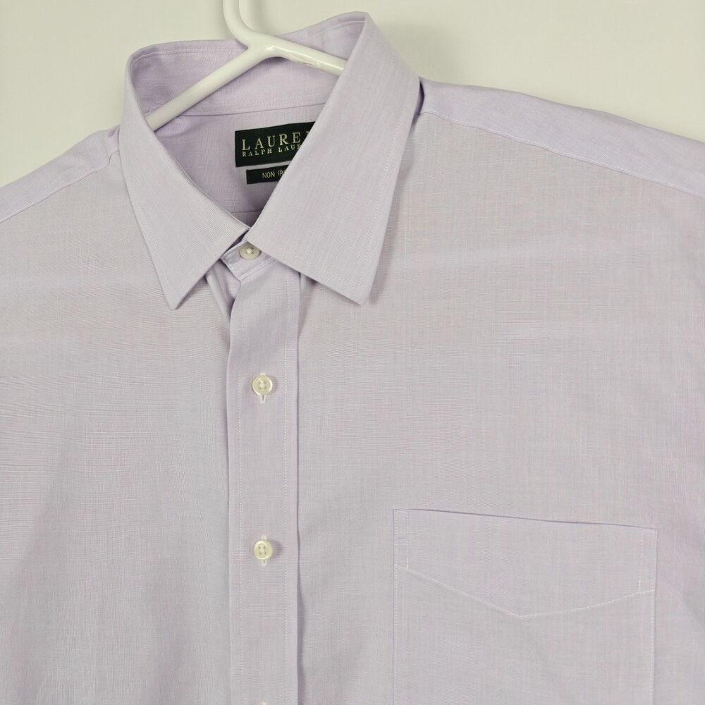 Ralph Lauren Shirt Mens XL 17 light Purple Button Up Long Sleeve 32/33 non iron